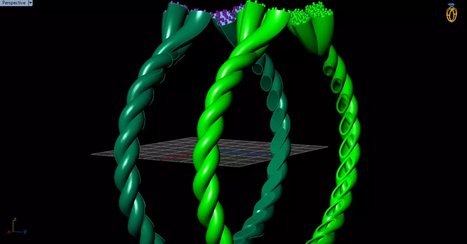 luxe twisted jewelry bangle 3D print model_47