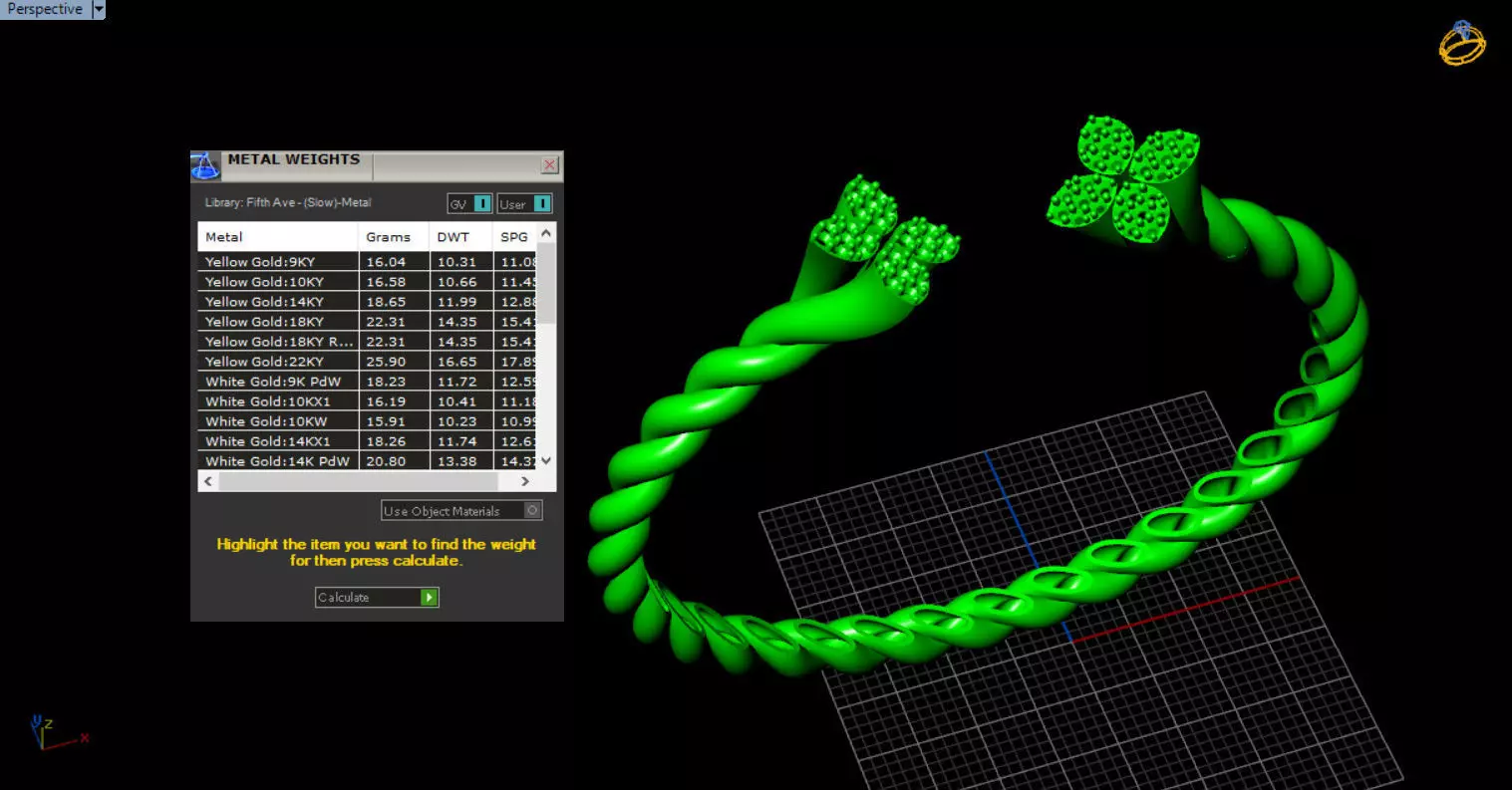 luxe twisted jewelry bangle 3D print model_4