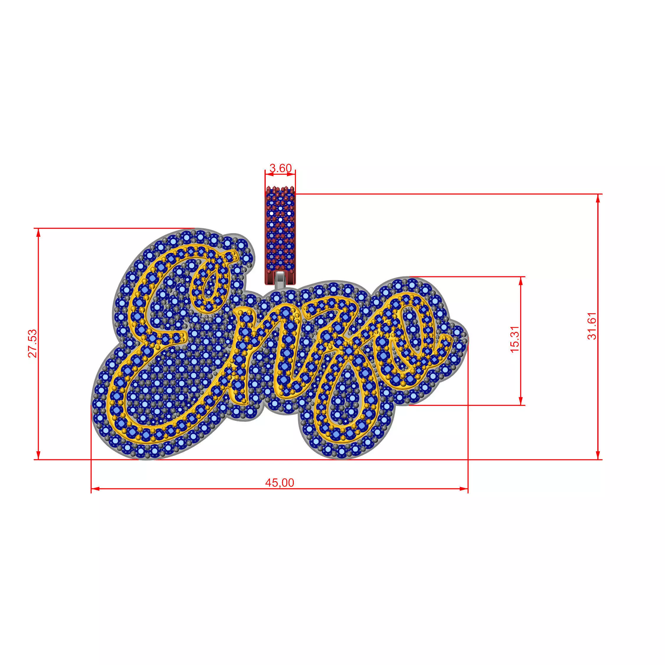  ENZO Nameplate Pendant 3D print model_4