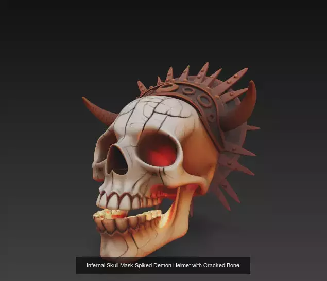 Demonic Skull Masks Stylized Horned Mask Collection for Horror _3