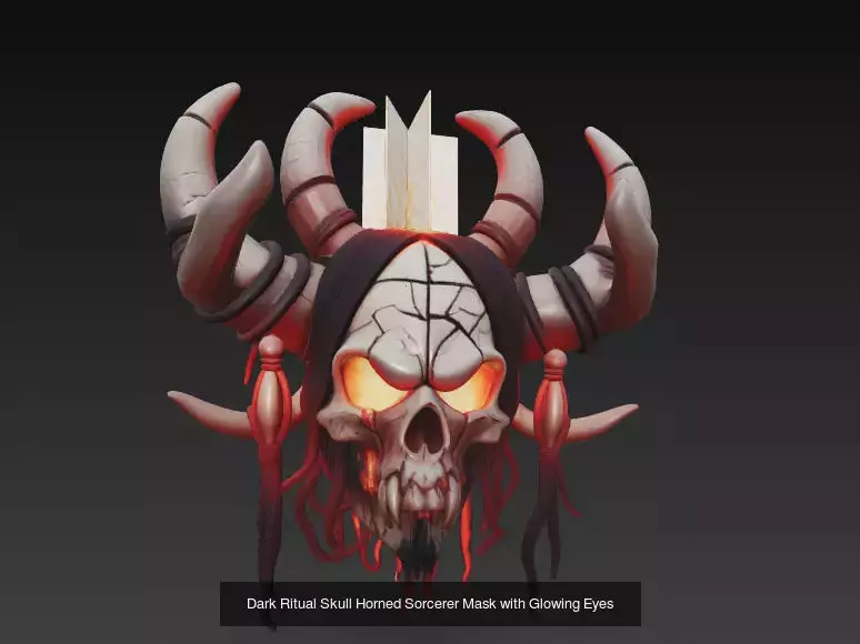 Demonic Skull Masks Stylized Horned Mask Collection for Horror _2