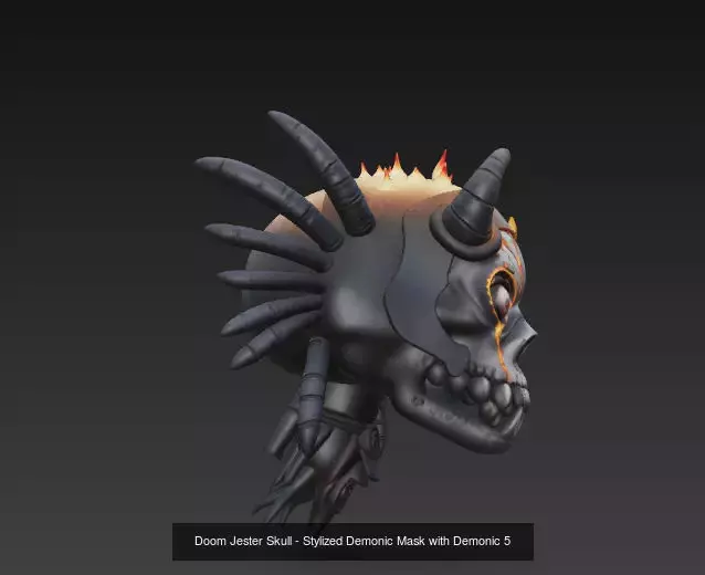 Demonic Skull Masks Stylized Horned Mask Collection for Horror _4