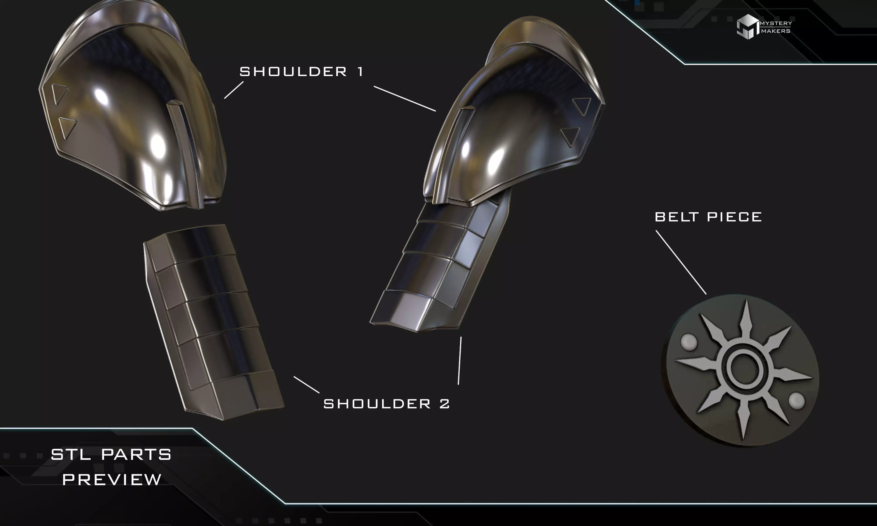 Shin Hati armor 3D print model_1