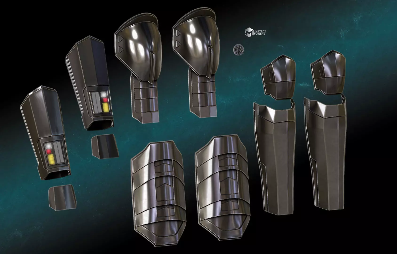 Shin Hati armor 3D print model_0