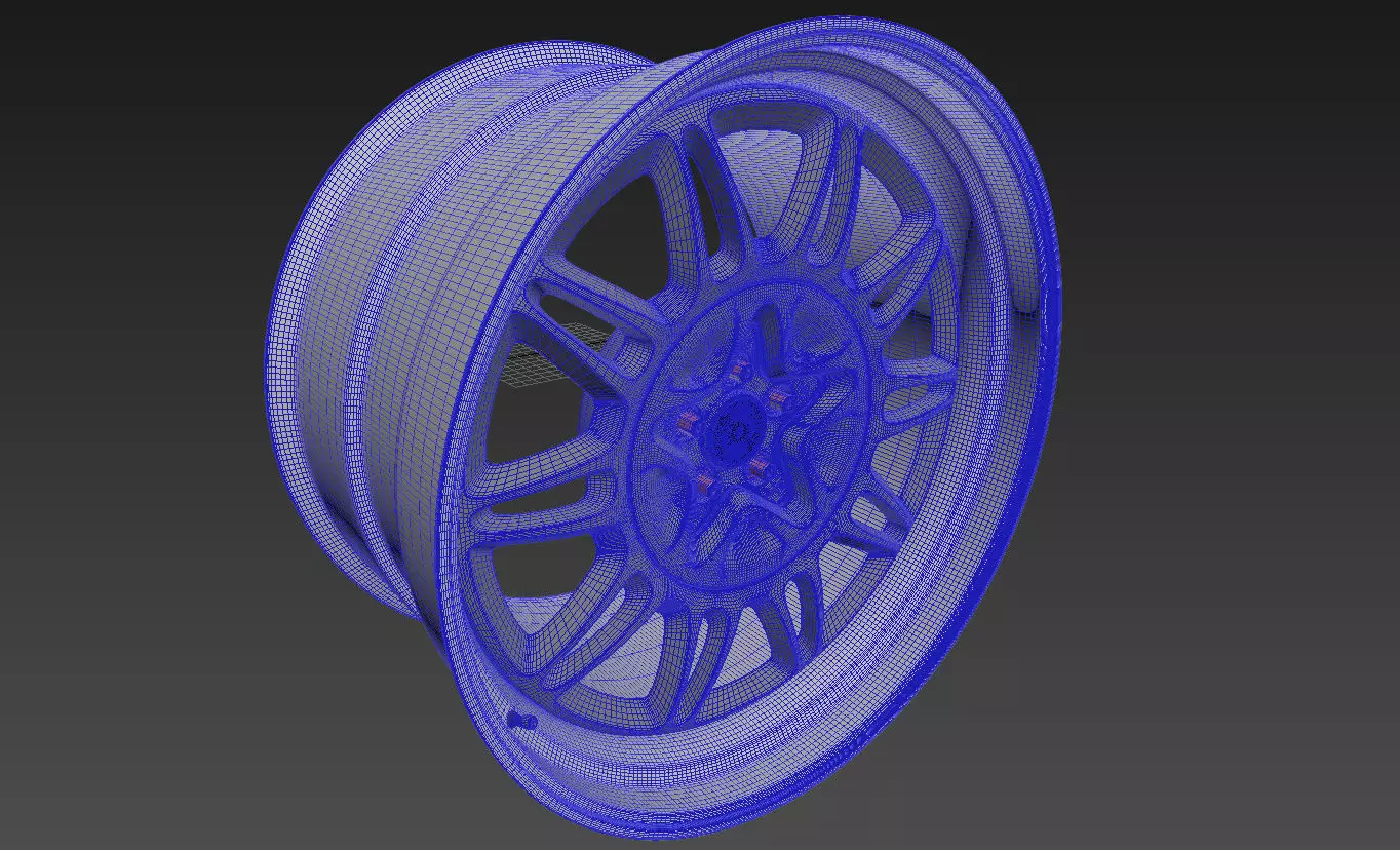 E-4SX Rims 22 Style Custom 3D model_25