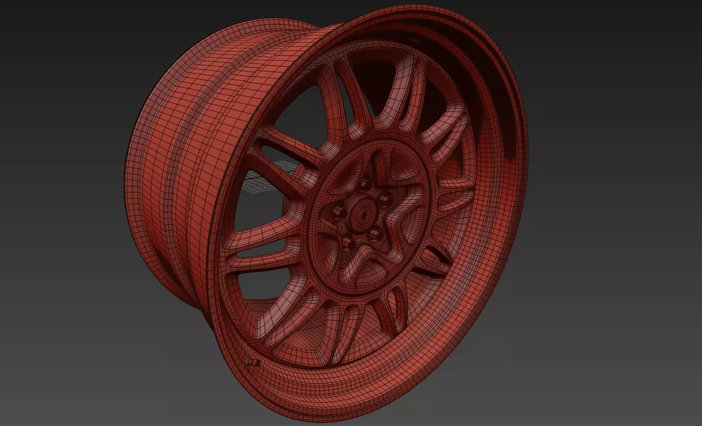 E-4SX Rims 22 Style Custom 3D model_20