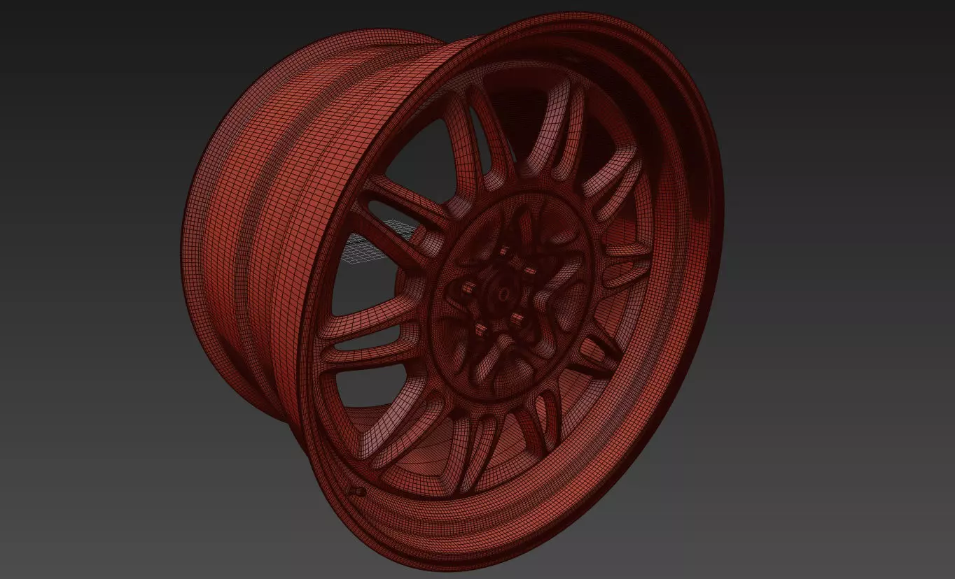 E-4SX Rims 22 Style Custom 3D model_26