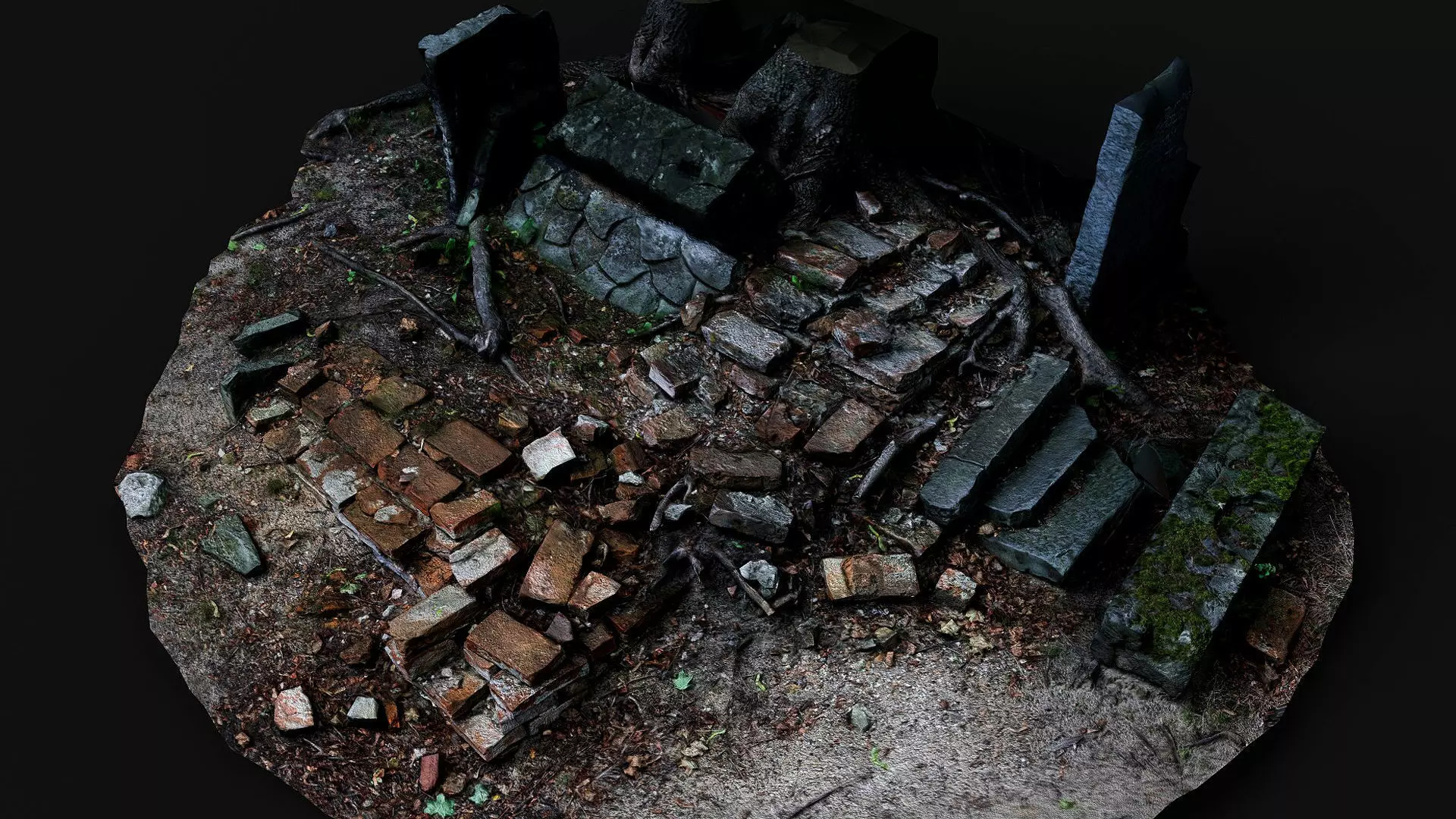 ancient ruins bricks debris pile PBR photogrammetry Low-poly 3D model_1