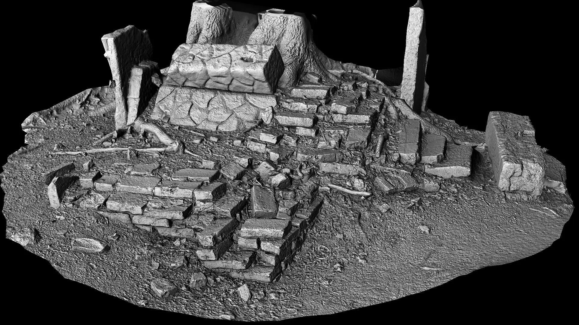 ancient ruins bricks debris pile PBR photogrammetry Low-poly 3D model_6