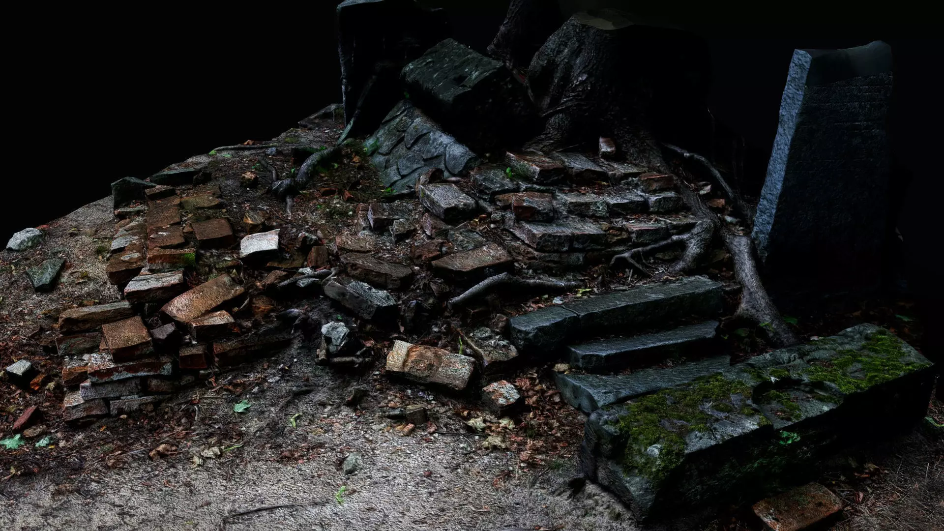 ancient ruins bricks debris pile PBR photogrammetry Low-poly 3D model_4