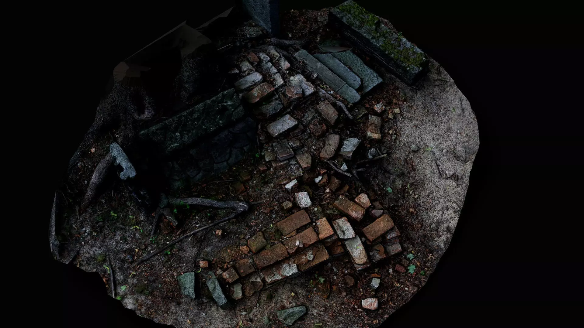 ancient ruins bricks debris pile PBR photogrammetry Low-poly 3D model_5