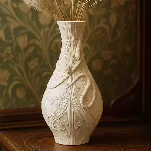 Art Nouveau Snake Vase No Supports