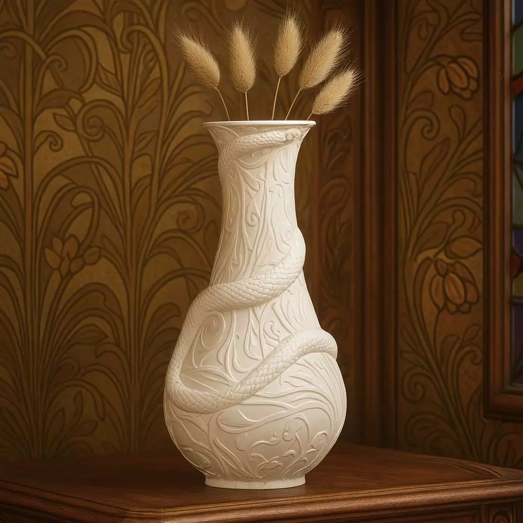 Art Nouveau Snake Vase No Supports 3D print model