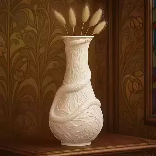 Art Nouveau Snake Vase No Supports
