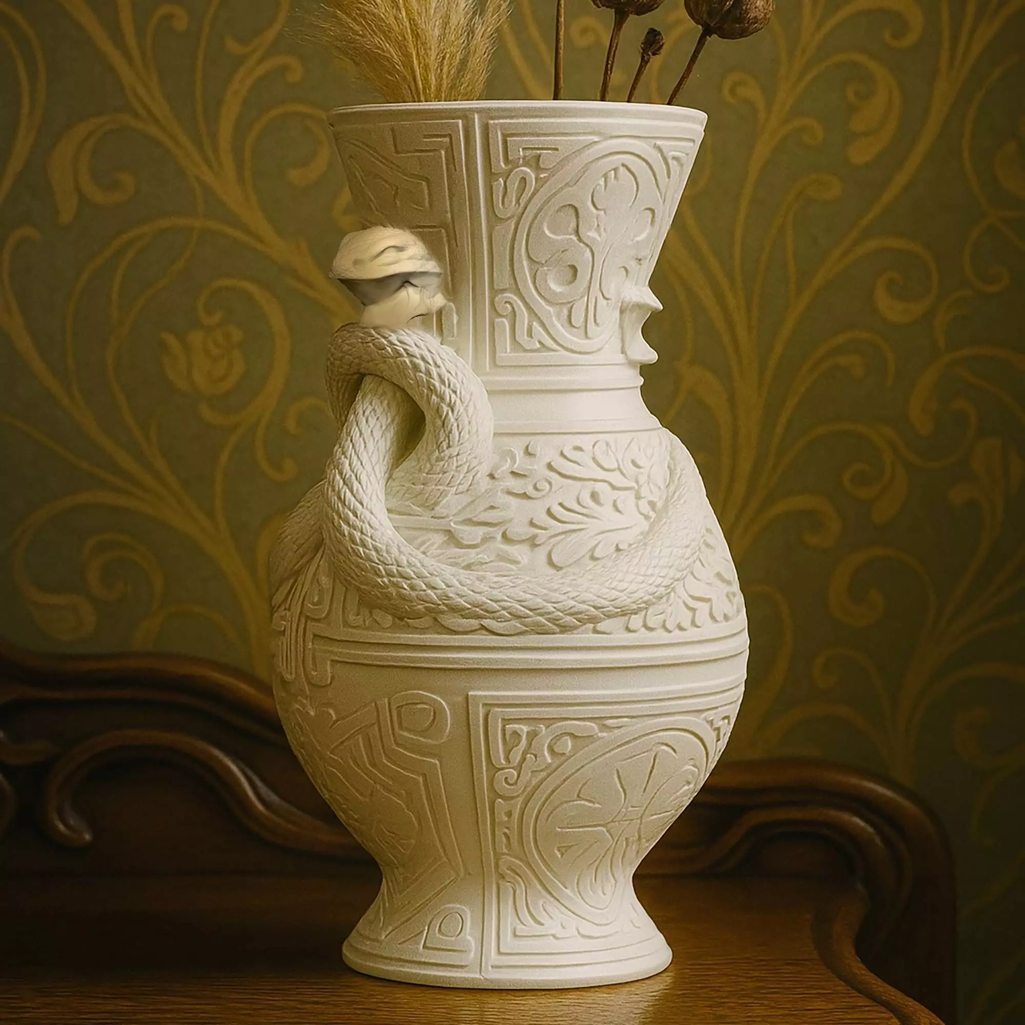 Art Nouveau Snake Vase Home Office Decor No Supports 3D print model