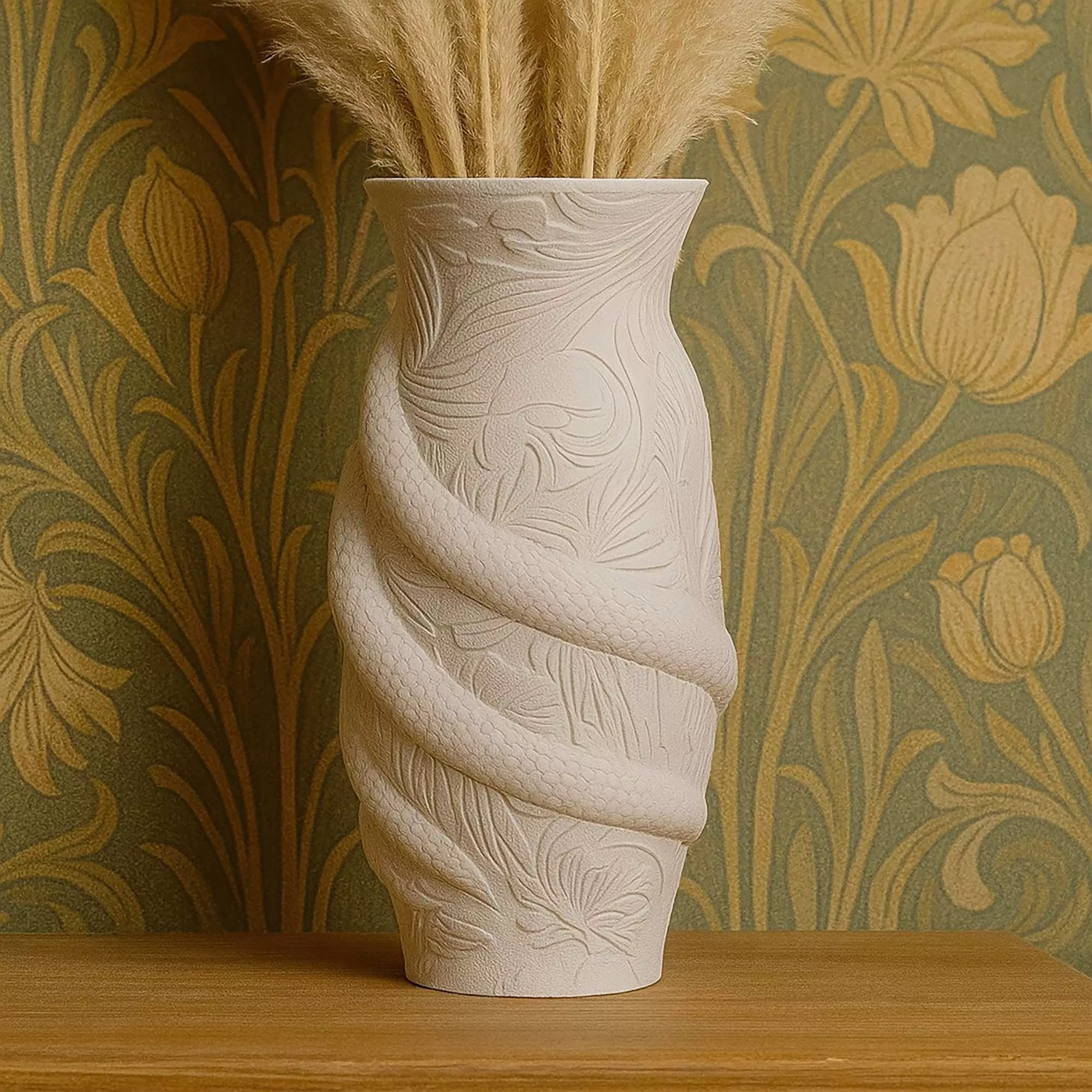 Art Nouveau Snake Vase Home Office Decor No Supports 3D print model