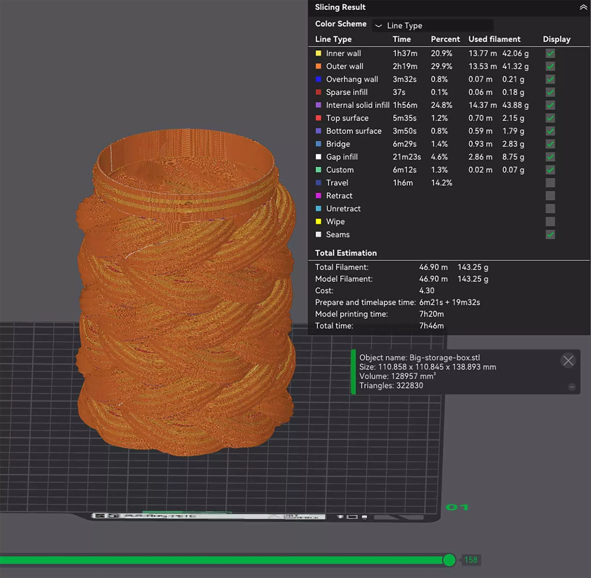 Rope Jar Set of 2 Kitchen or Bathroom Storage Box No Supports 3D print model_1