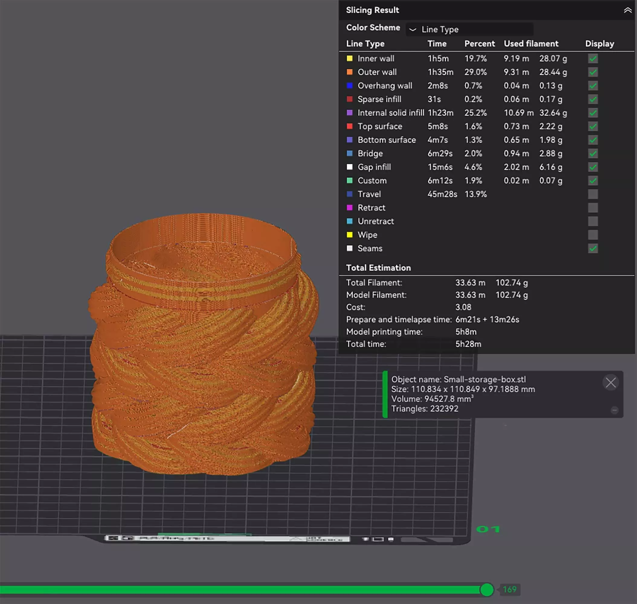 Rope Jar Set of 2 Kitchen or Bathroom Storage Box No Supports 3D print model_2