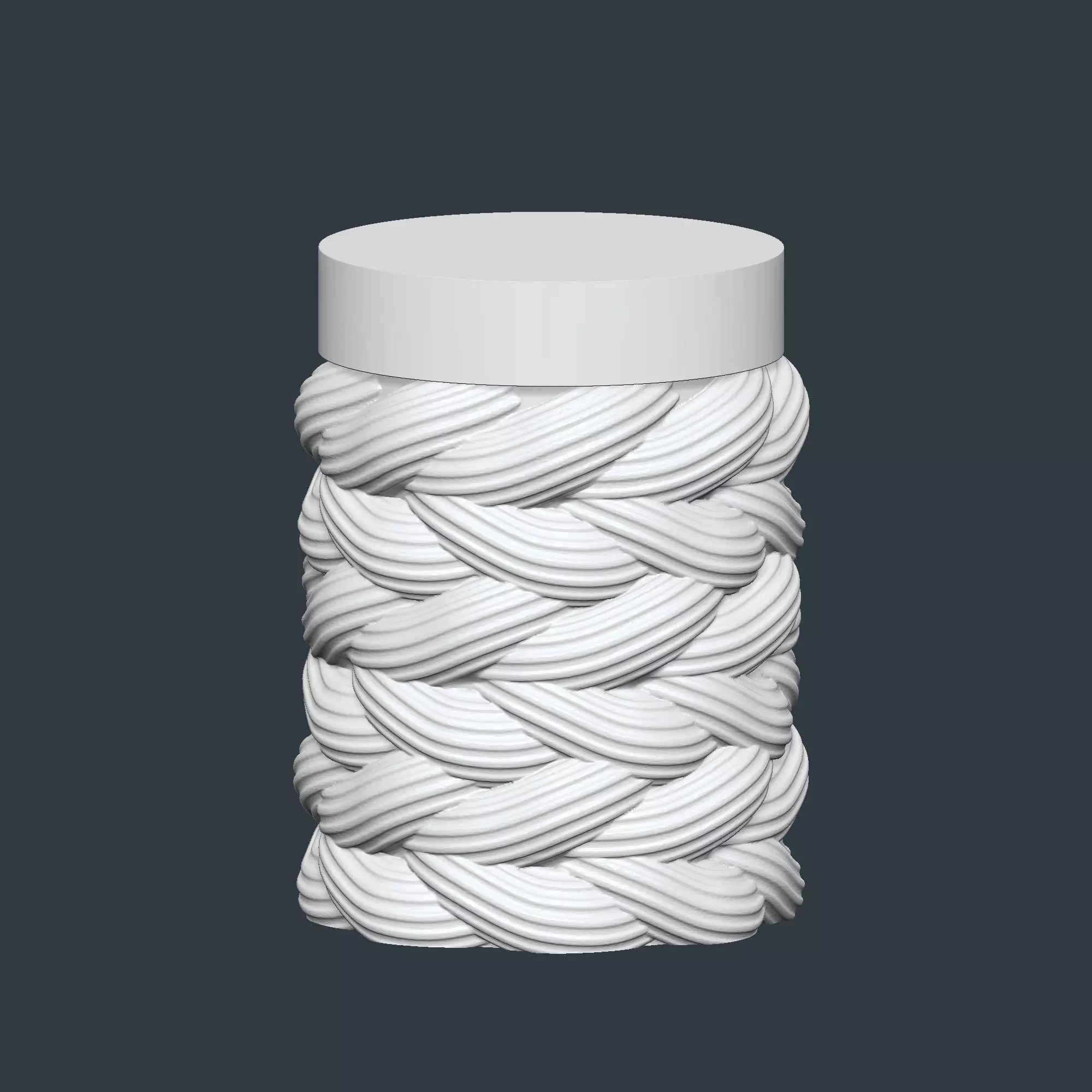 Rope Jar Set of 2 Kitchen or Bathroom Storage Box No Supports 3D print model_6