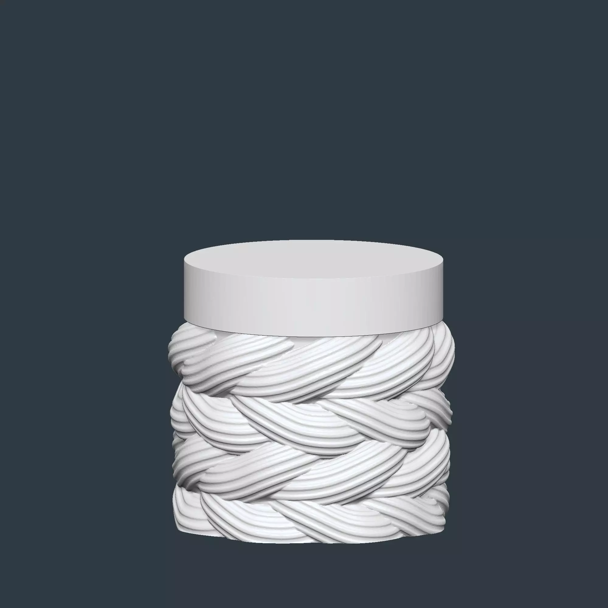 Rope Jar Set of 2 Kitchen or Bathroom Storage Box No Supports 3D print model_5
