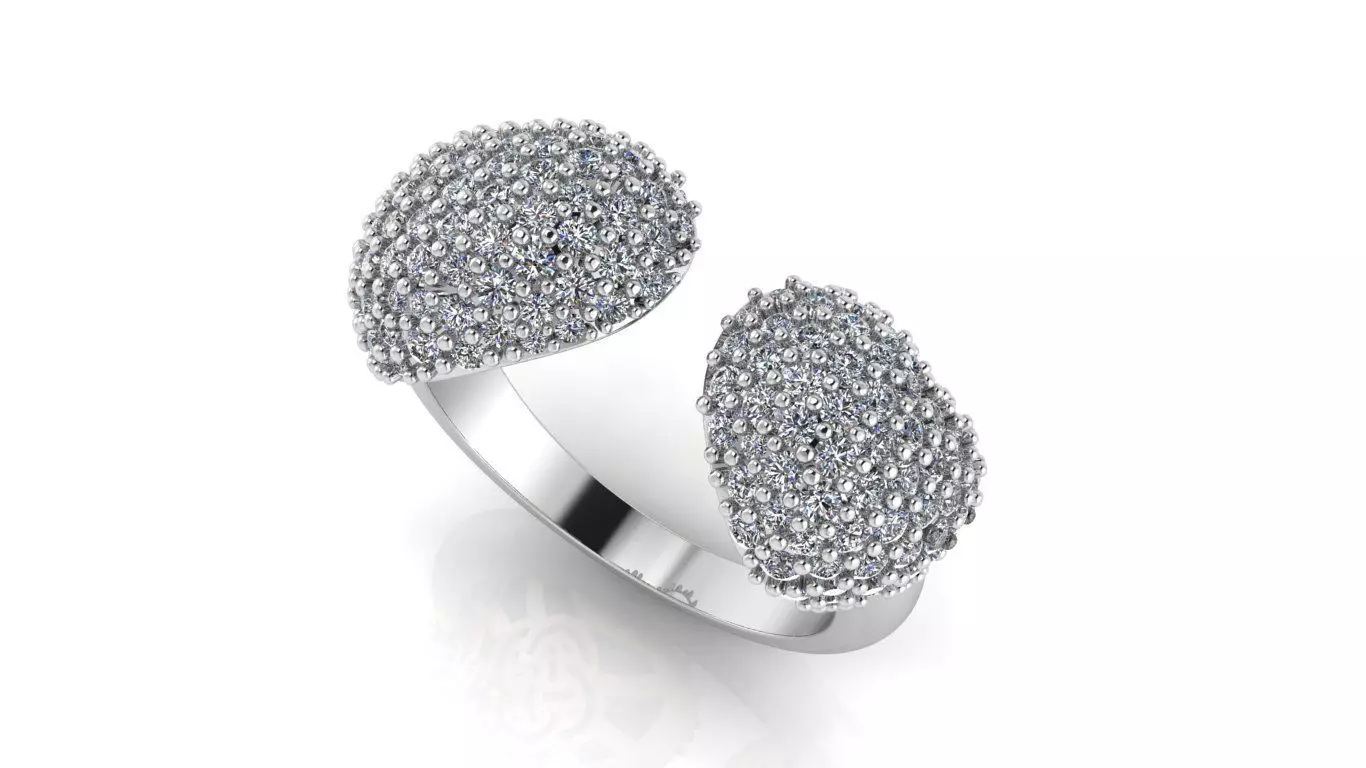 Two-Heart Ring 2 versions 3D print model_0