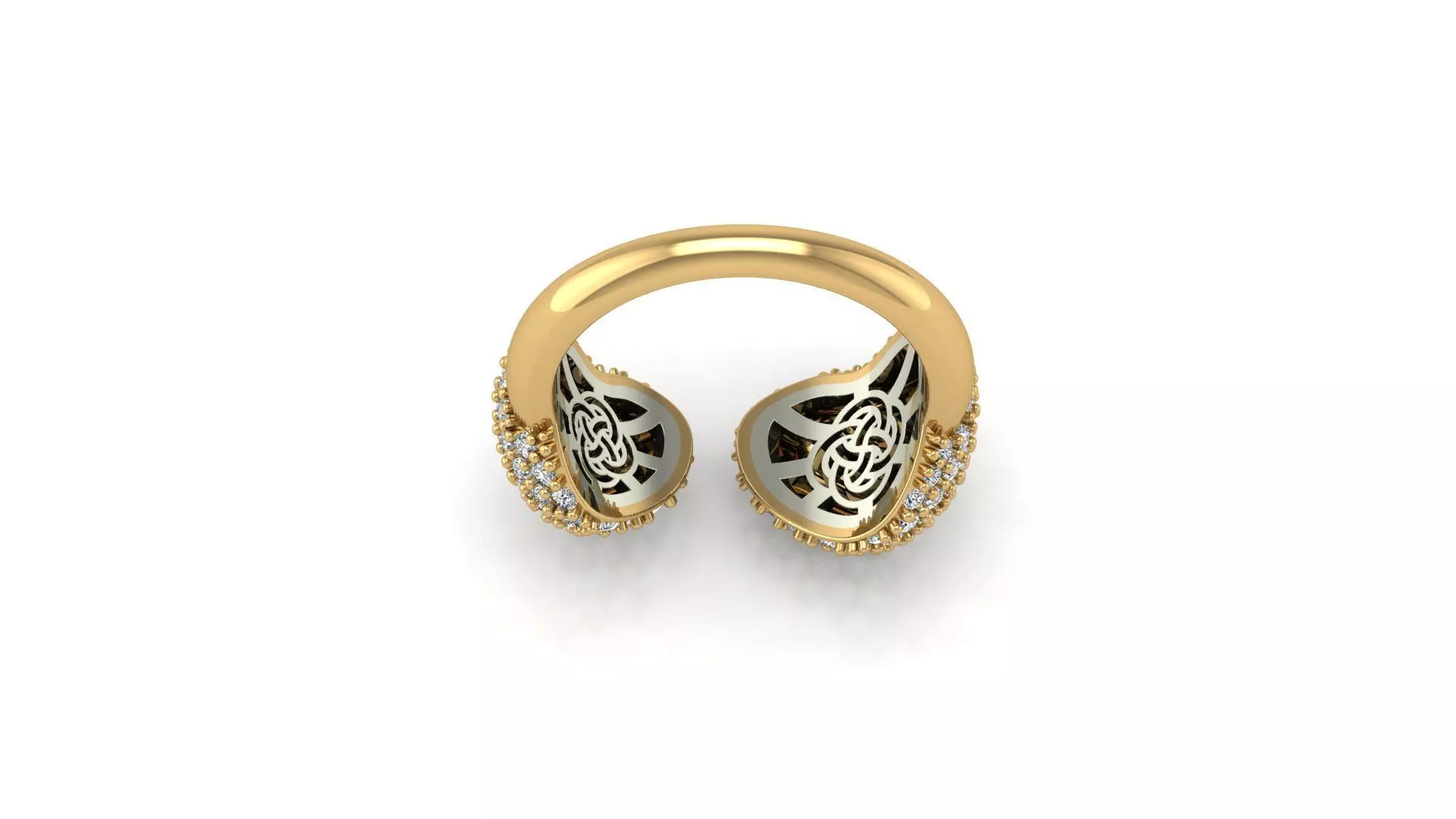 Two-Heart Ring 2 versions 3D print model_9