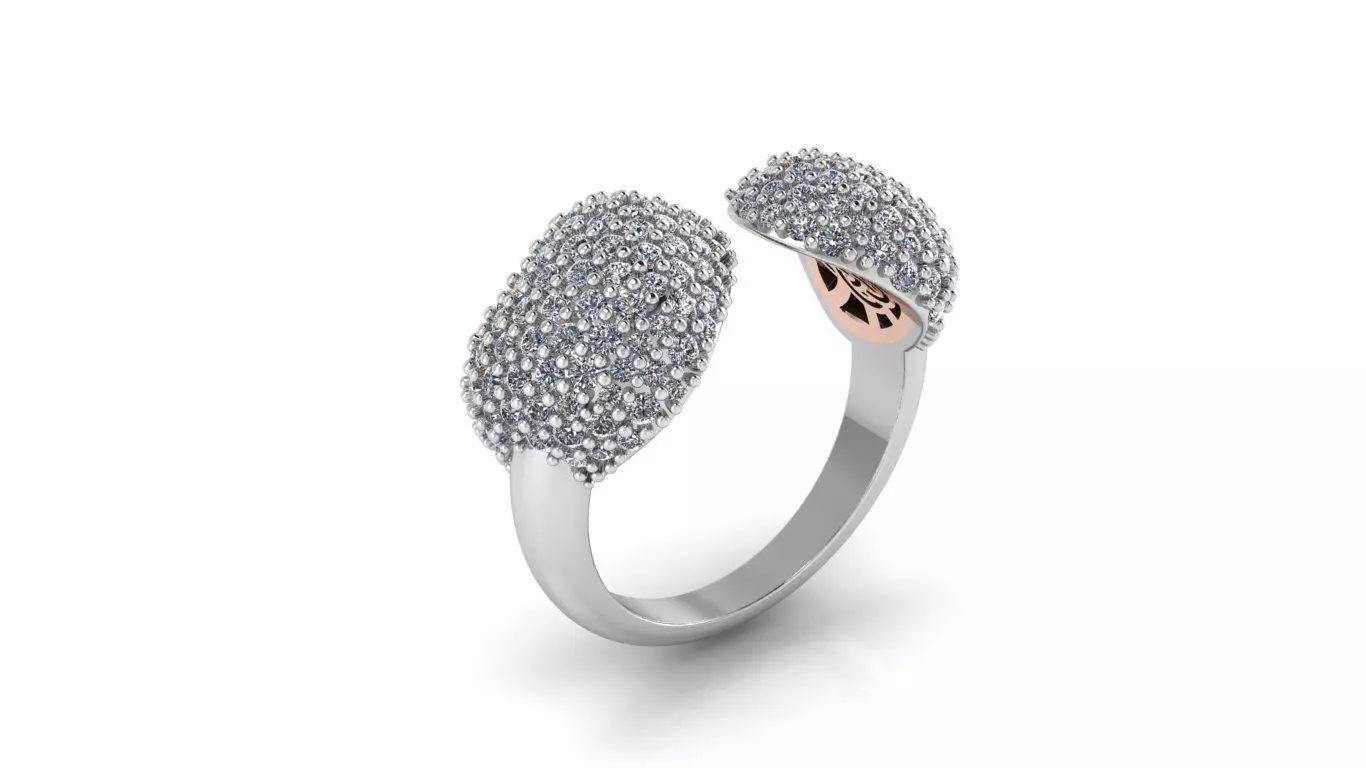 Two-Heart Ring 2 versions 3D print model_1