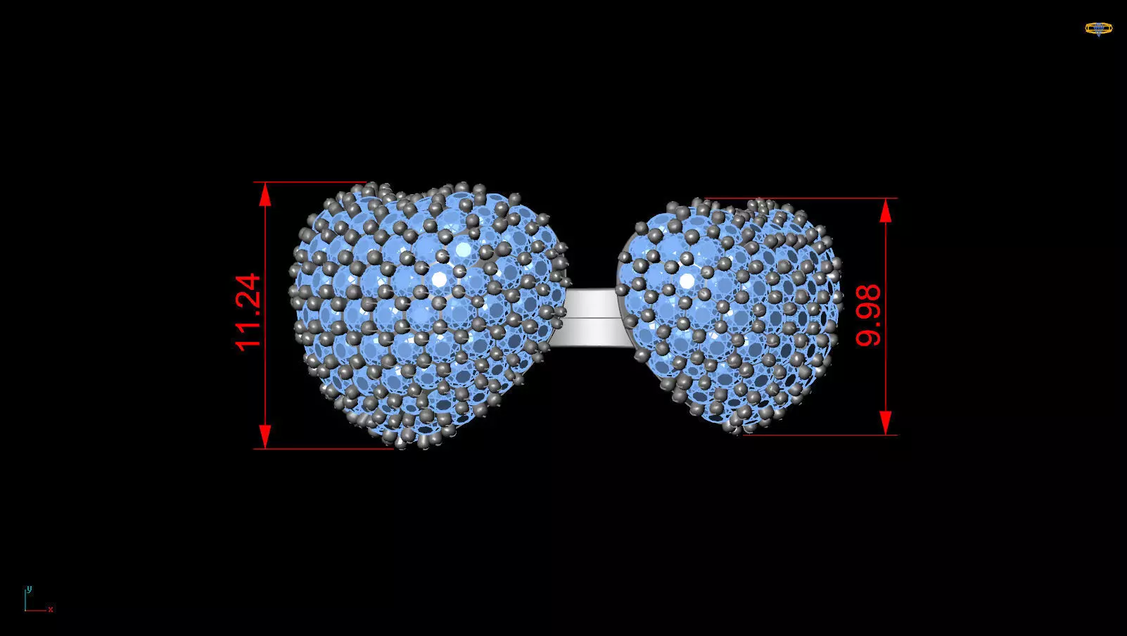 Two-Heart Ring 2 versions 3D print model_12