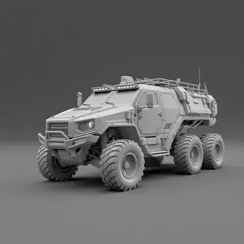 Armored 6x6 Military Personnel Carrier Low-poly 3D model