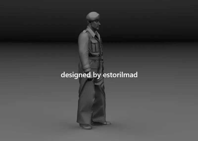 WW2 BRITISH OFFICER V3 3D print model_2