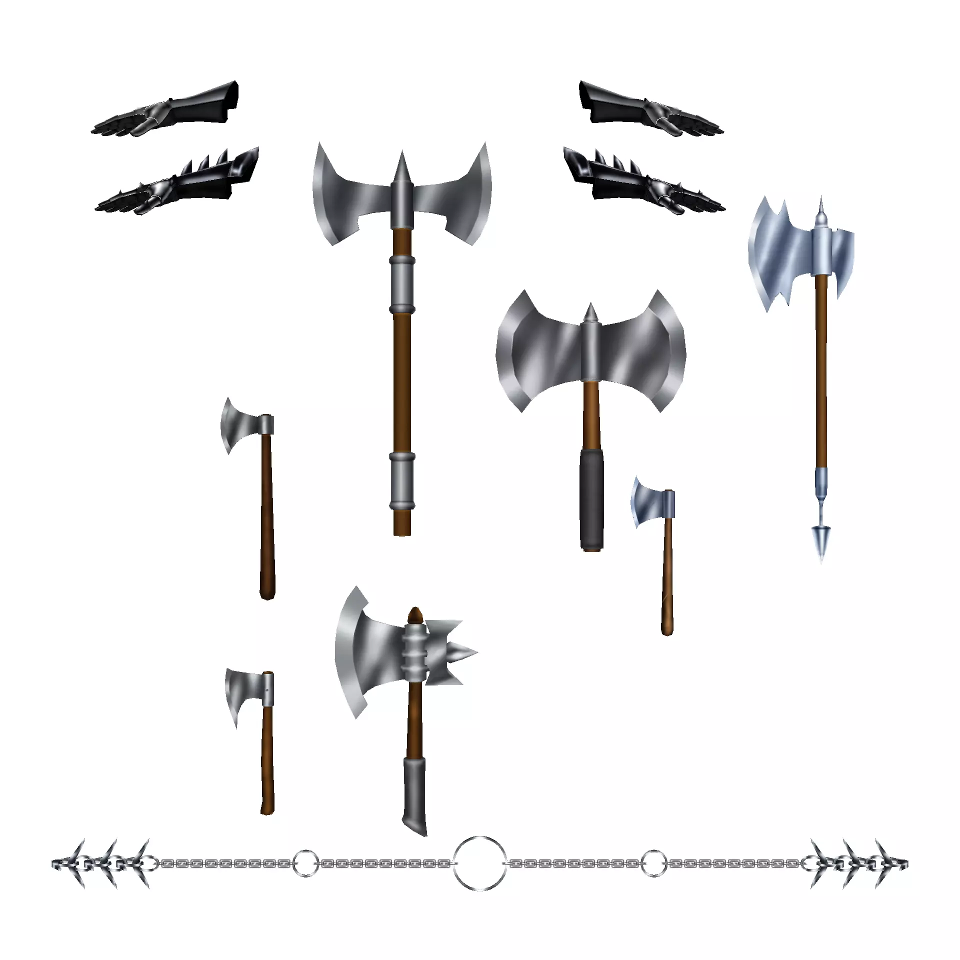 Melee Weapons Pack 3 Low-poly 3D model_0