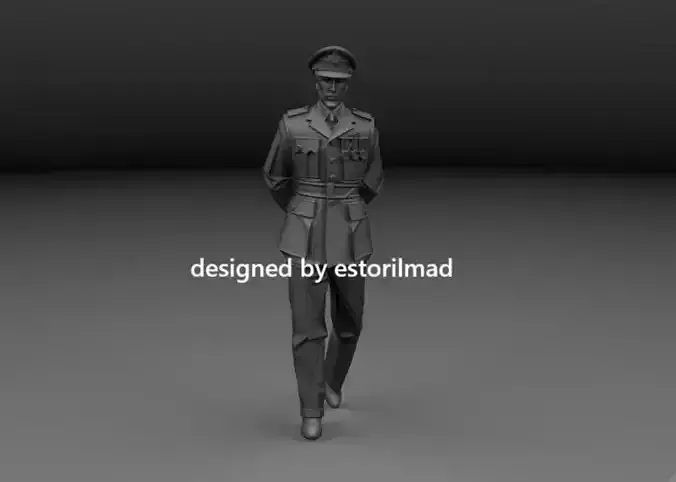 WW2 BRITISH OFFICER V4 3D print model