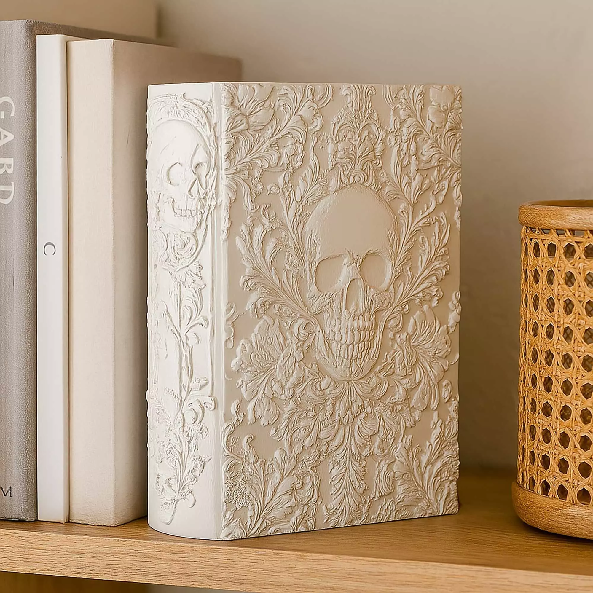 Skull Dark Fantasy Book Nook Storage Box No Supports 3D print model_0