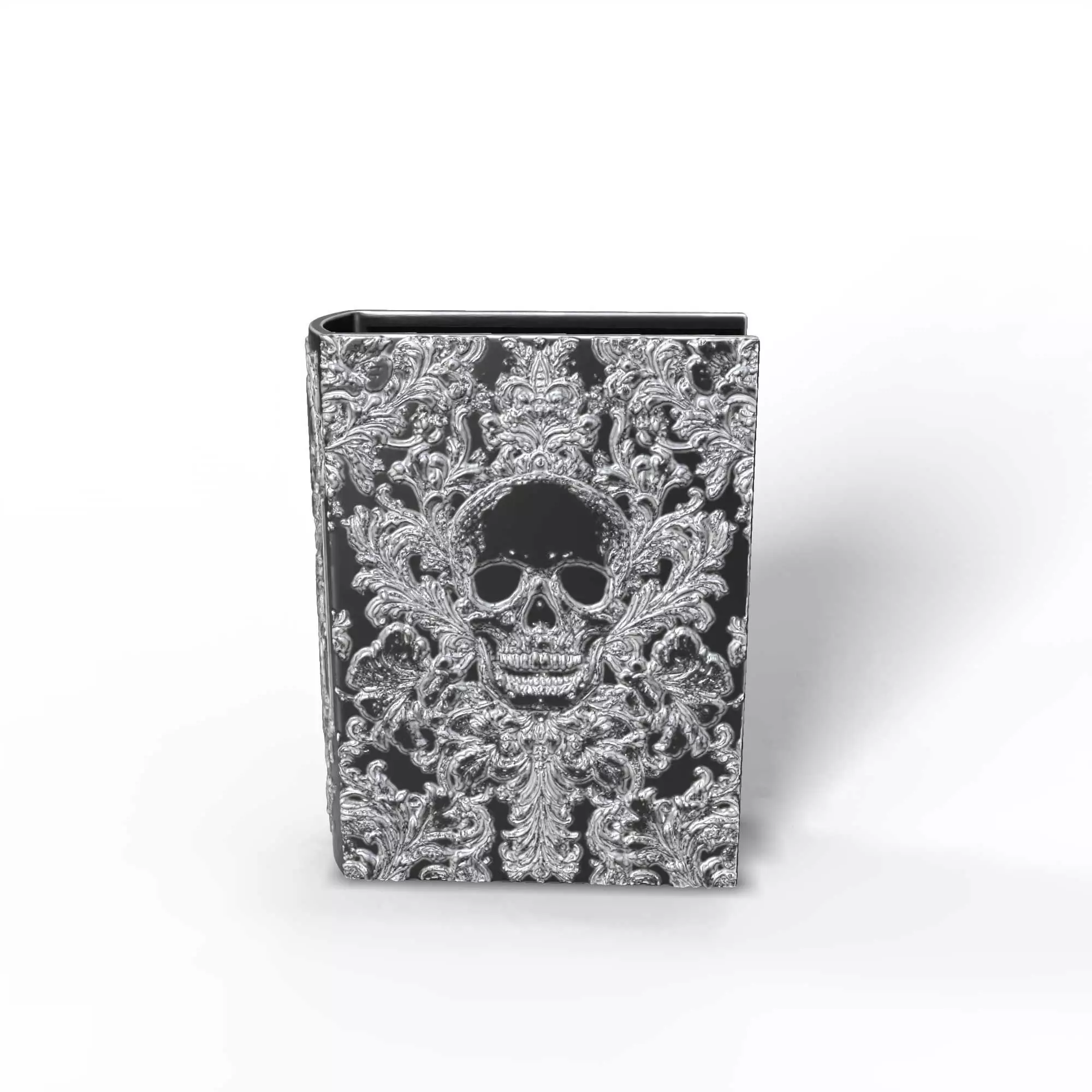 Skull Dark Fantasy Book Nook Storage Box No Supports 3D print model_7