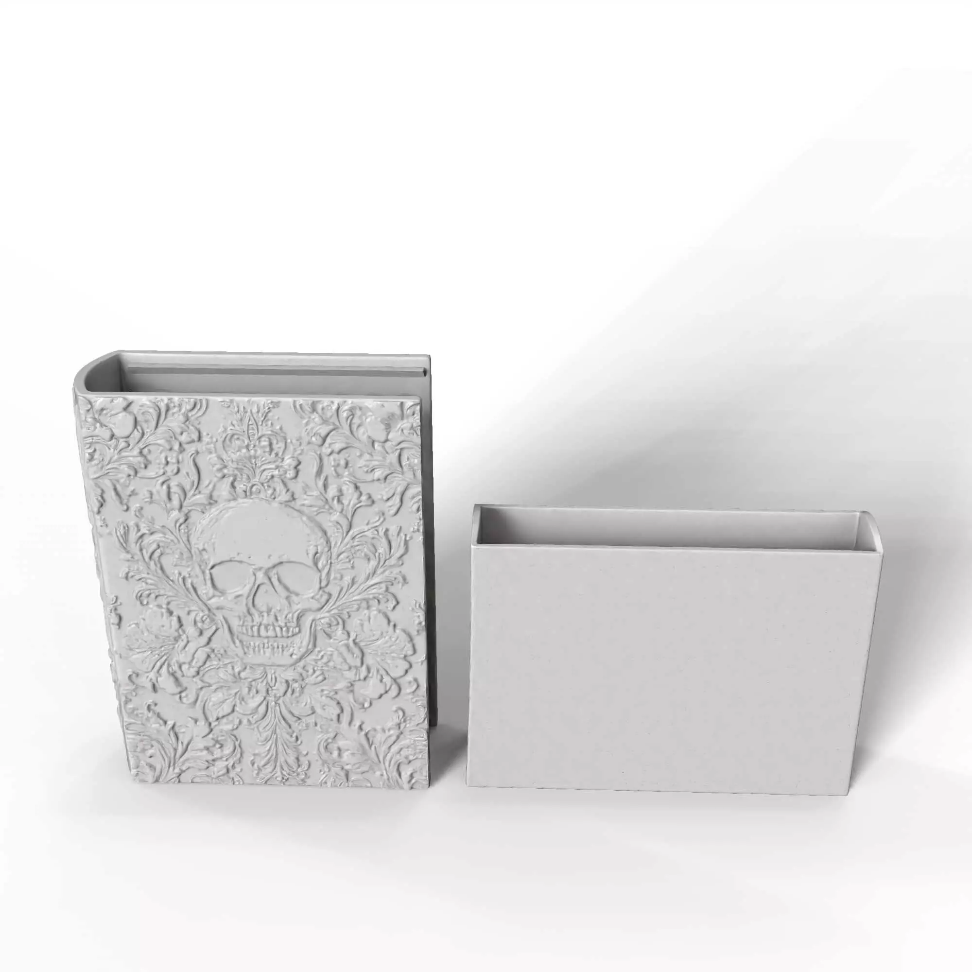 Skull Dark Fantasy Book Nook Storage Box No Supports 3D print model_1