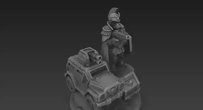 Marshal Wilhelm with Armoured Car - Valour Korps  3D model 3