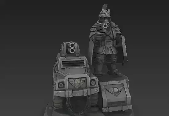 Marshal Wilhelm with Armoured Car - Valour Korps  3D model 2