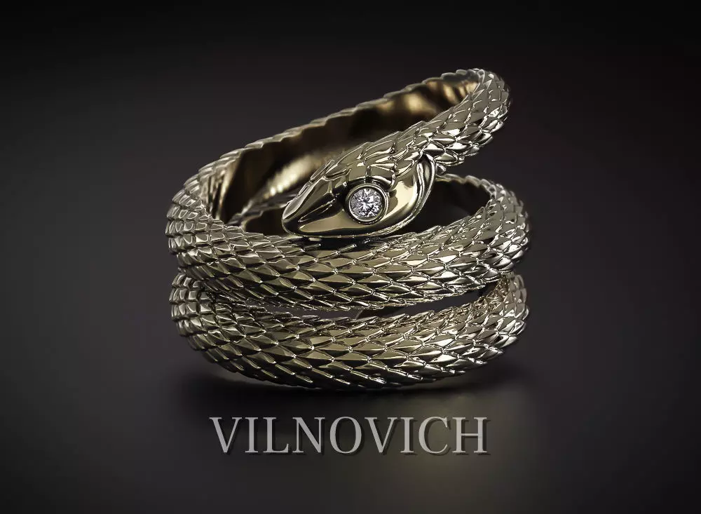 SNAKE RING WITH STONE STL 3D Jewelry Model Rhino 3DM 3D print model