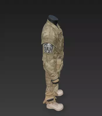 Military Combat Uniform - Tactical BDU with Field-Ready Details 3D model_4