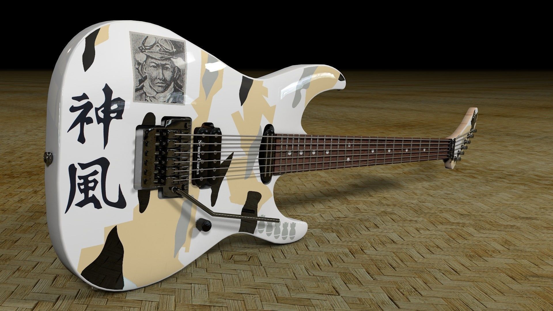 George Lynch ESP kamikaze 3 White 3D model_4