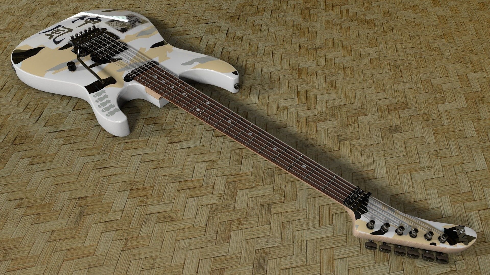 George Lynch ESP kamikaze 3 White 3D model_3