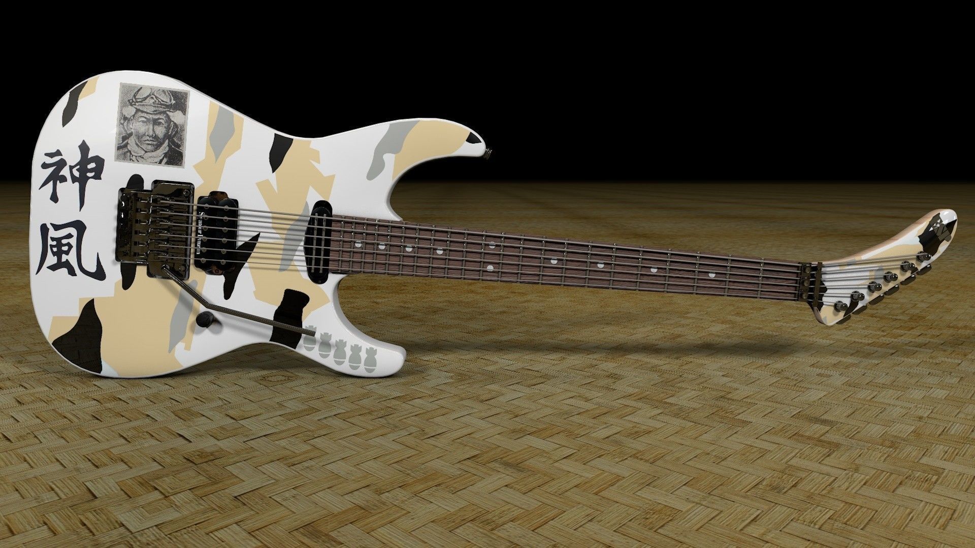 George Lynch ESP kamikaze 3 White 3D model_6