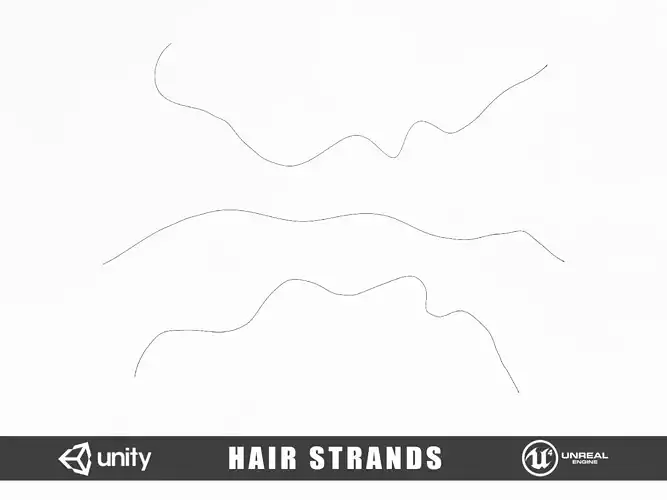 Hair Strands Low-poly 3D model
