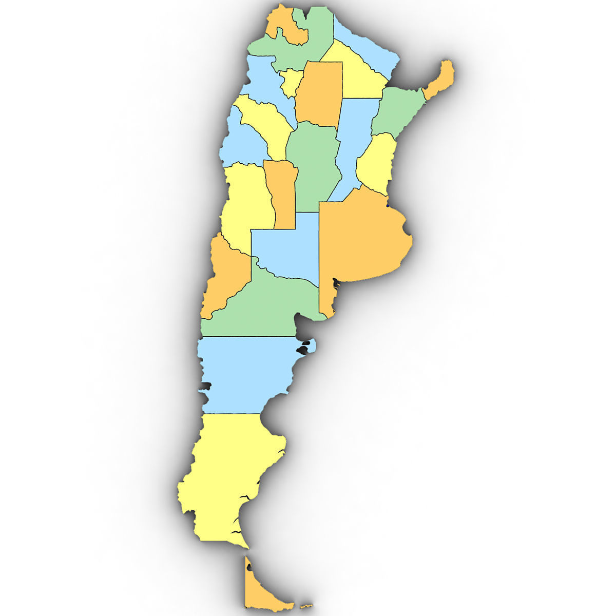 3d Political Map of Argentina 3D model_5