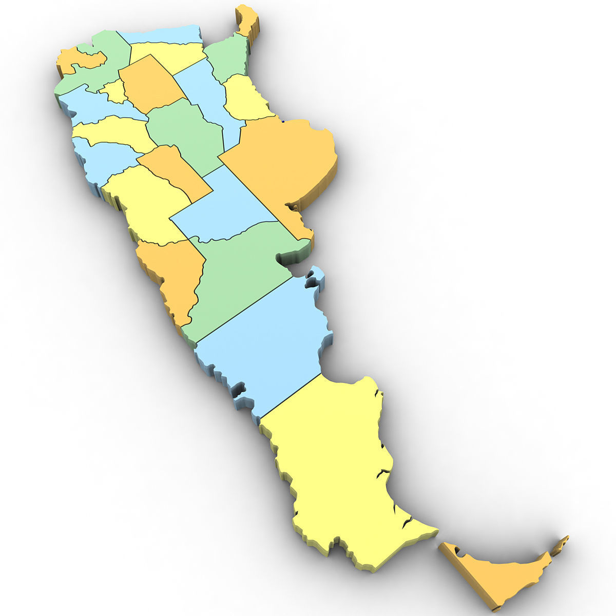 3d Political Map of Argentina 3D model_1