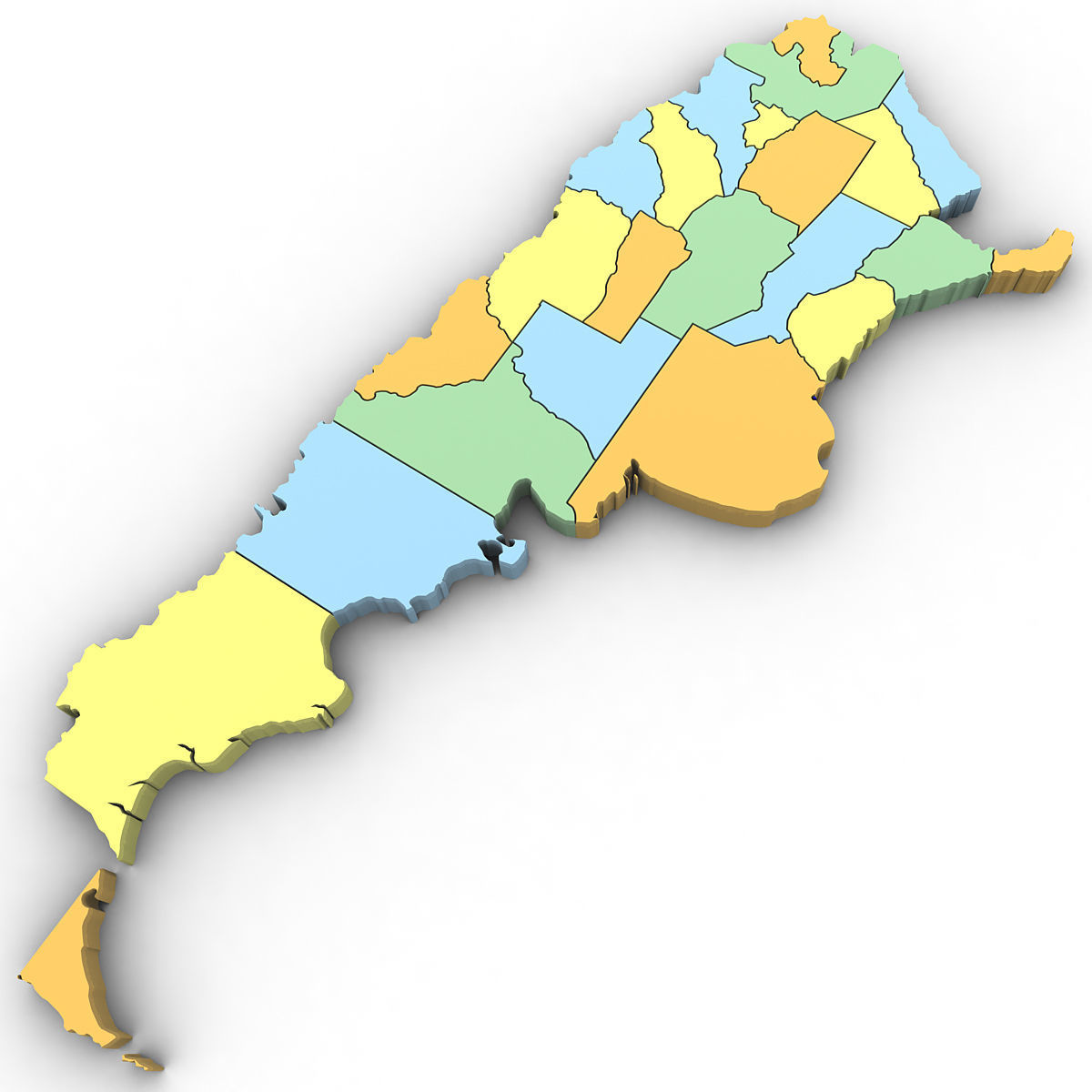 3d Political Map of Argentina 3D model_3
