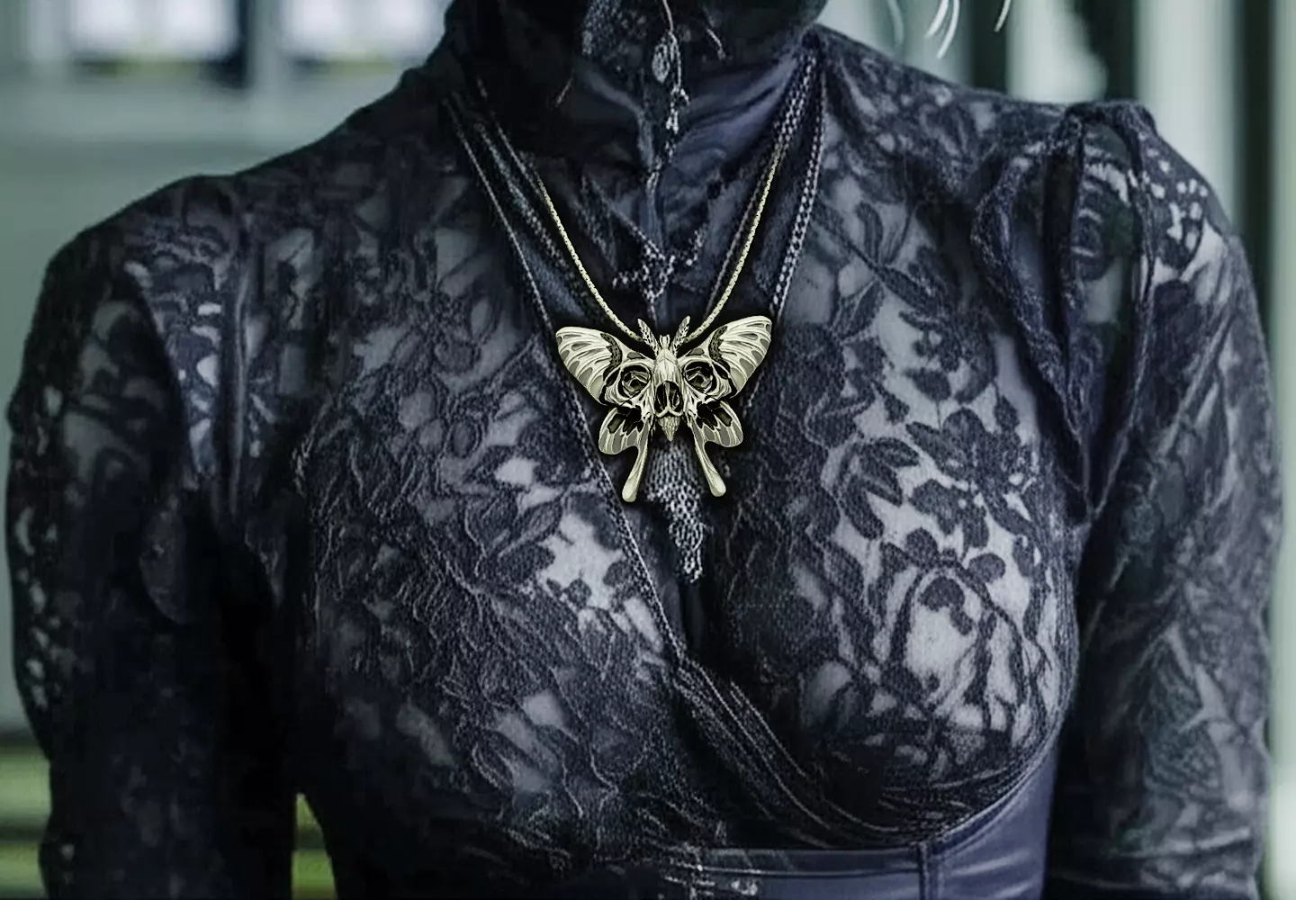 The skull monster moth design ring snake death 3D print model_3