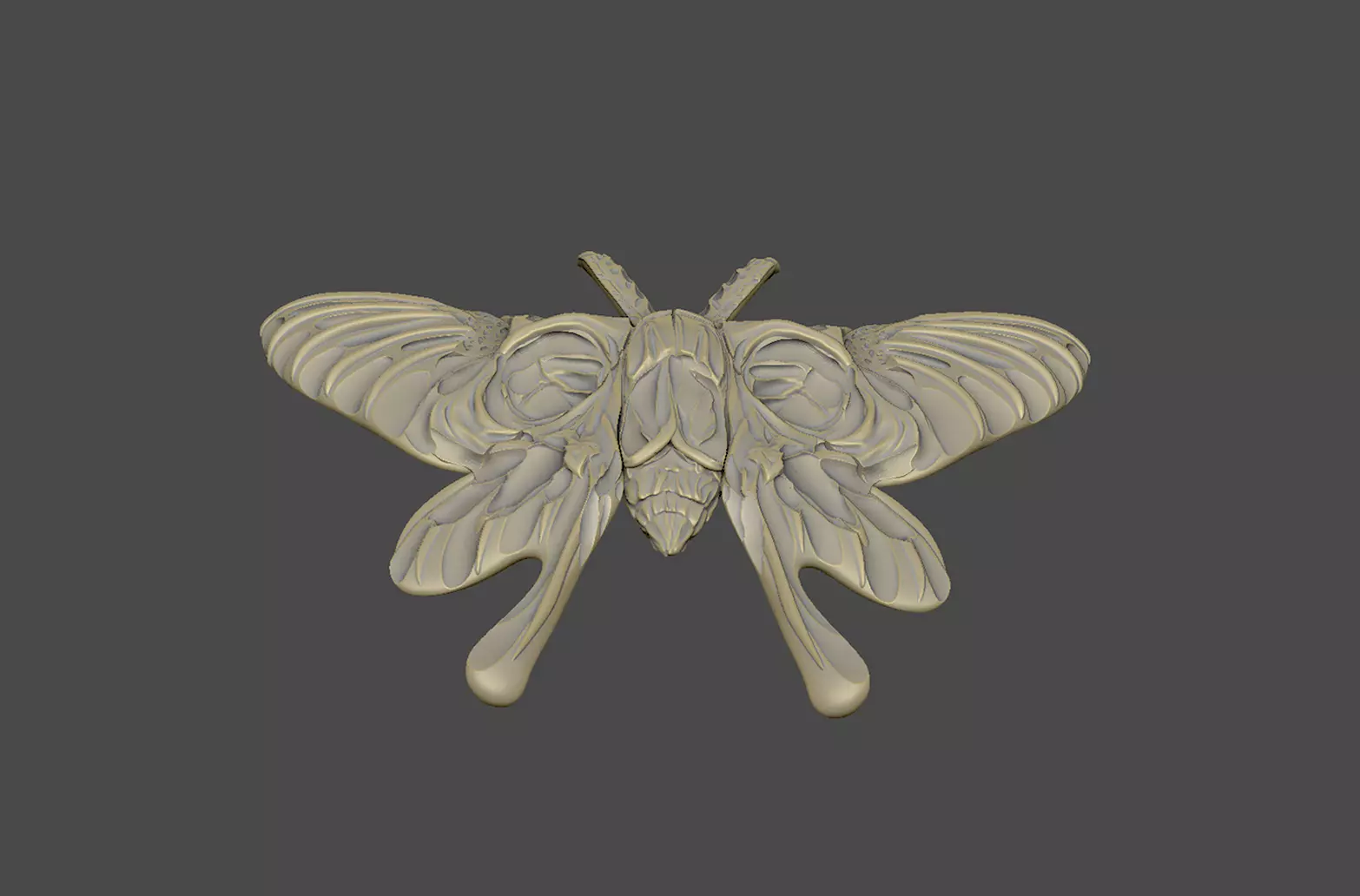 The skull monster moth design ring snake death 3D print model_5