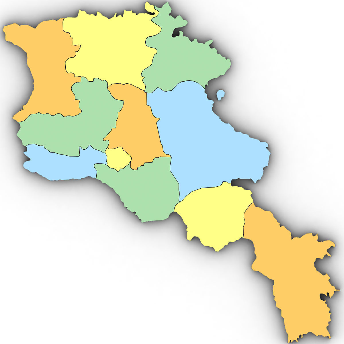 3d Political Map of Armenia 3D model_1