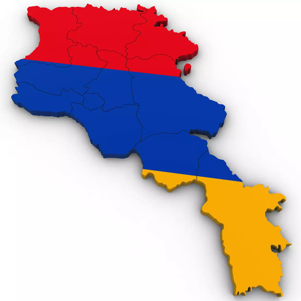 3d Political Map of Armenia 3D model_0